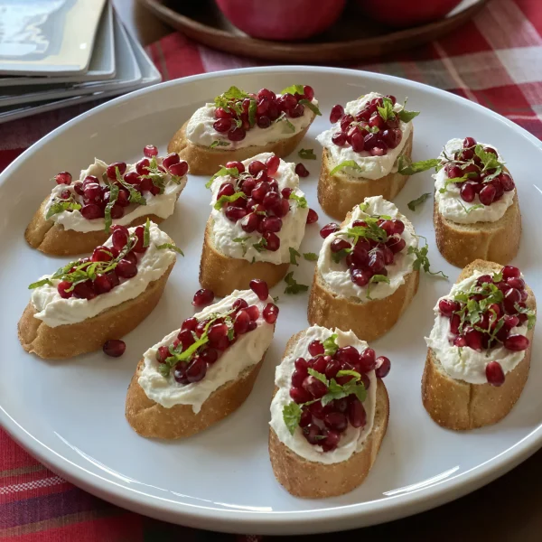 Pom, Mint & Goat Cheese Crostini cover