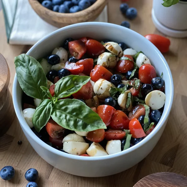 Red, White & Blueberry Caprese Salad cover
