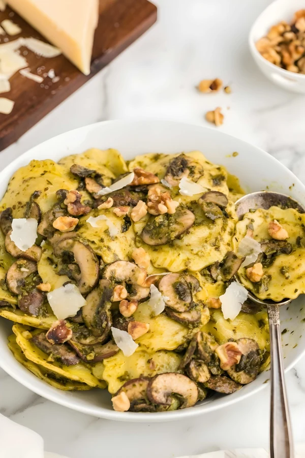 Mushroom Ravioli with Pesto cover