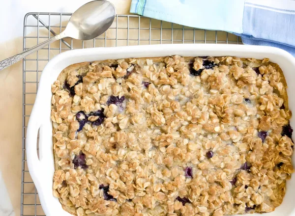 Overnight Blueberry Baked Oatmeal cover