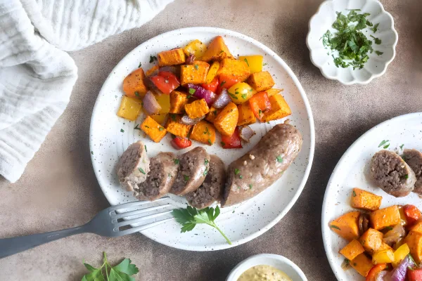 Sheet Pan Sausage, Peppers and Sweet Potatoes cover