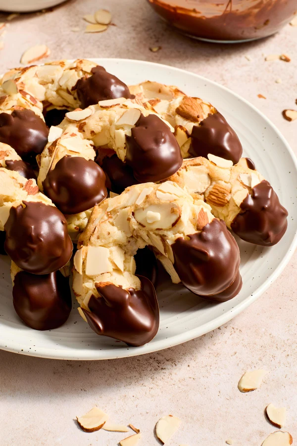 Chocolate Dipped Almond Horn Cookies cover