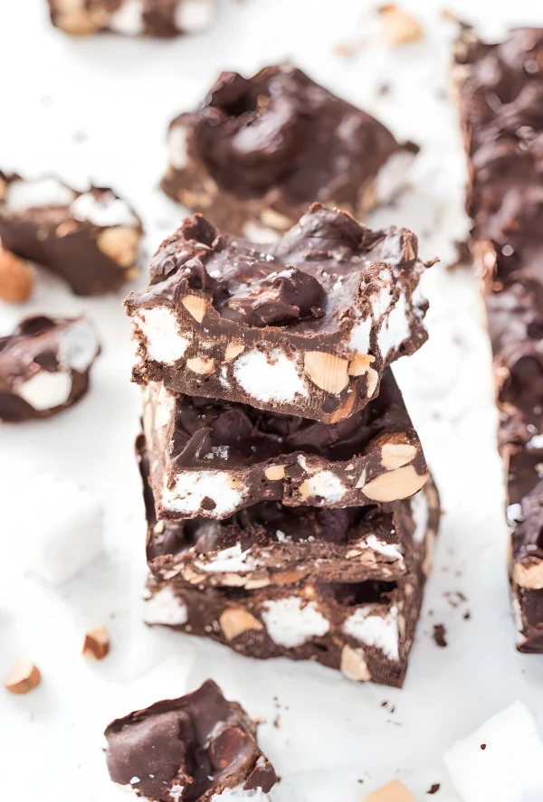 Dark Chocolate Rocky Road Candy cover