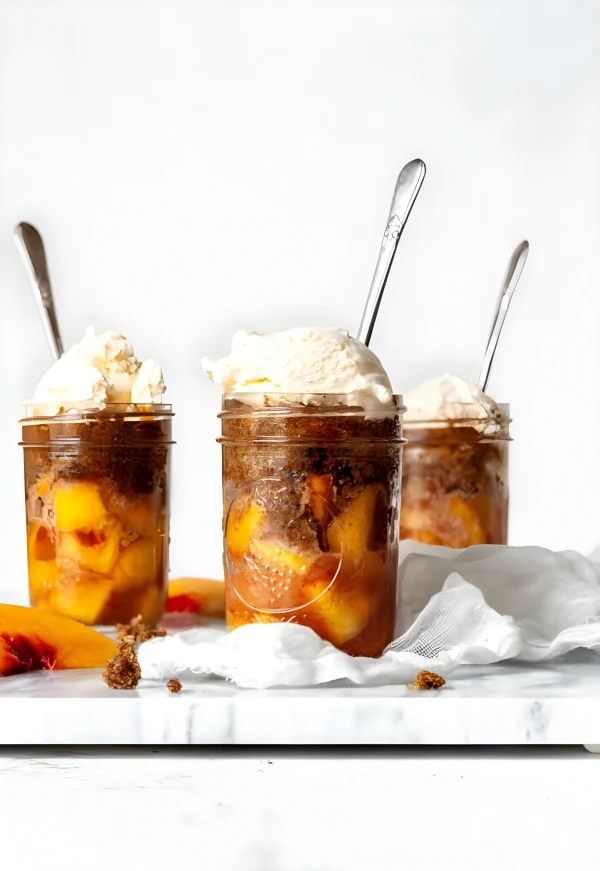 Peach Cobbler in a Jar (Gluten Free + Vegan) cover