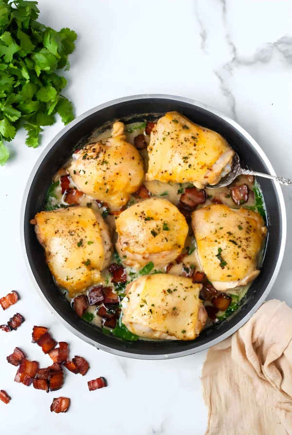 Whole30 Creamy Spinach Bacon Chicken cover