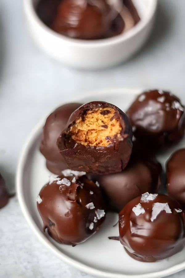 Paleo Chocolate Covered Almond Butter Balls cover