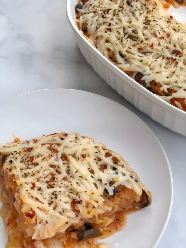 Vegan Spaghetti Squash Pizza Casserole cover