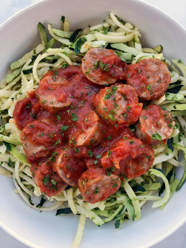 Zoodles with Italian Sausage and Onion cover