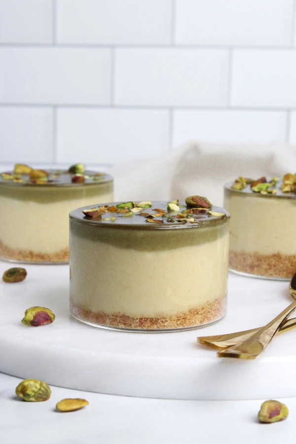 No-Bake Vegan Pistachio Cheesecake Cups cover
