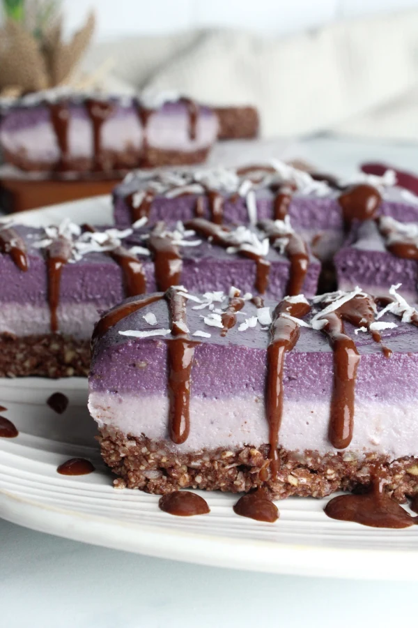 Vegan Acai Chocolate Cheesecake Bars cover