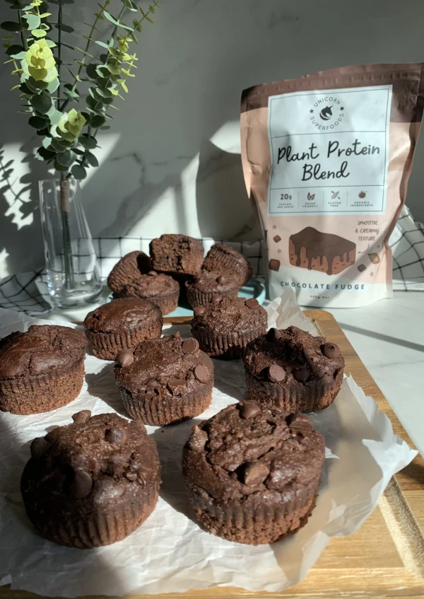 Chocolate Protein Muffins (Vegan, Gluten Free) cover