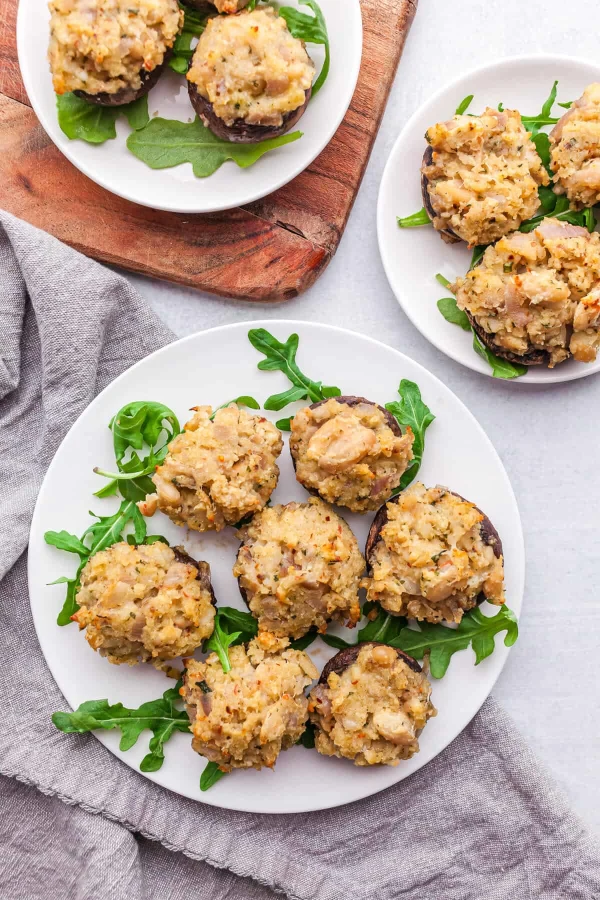 White Bean Stuffed Mushrooms Recipe cover