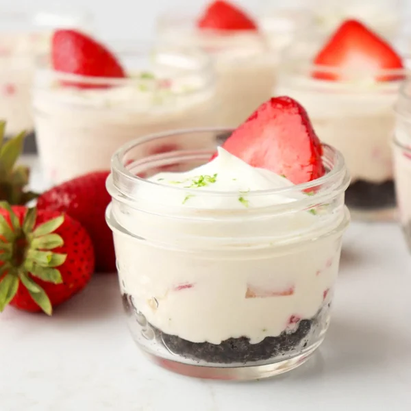 Strawberry Cheesecakes in a Jar cover