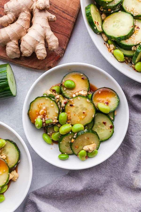 Spicy Edamame Cucumber Salad cover