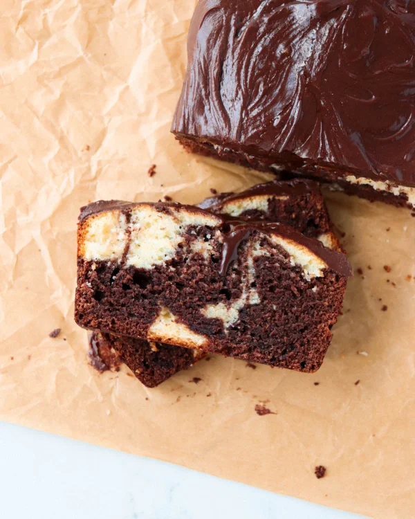Marbled Pound Cake with Chocolate Icing cover