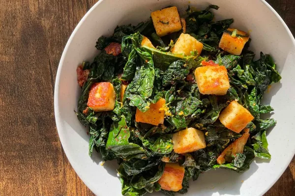 Sautéed Kale with Pan Fried Paneer cover