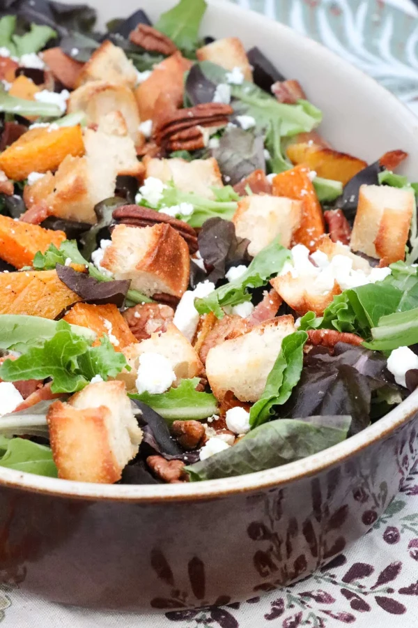 Roasted Butternut Squash Salad with Shallot Dressing and Bacon cover