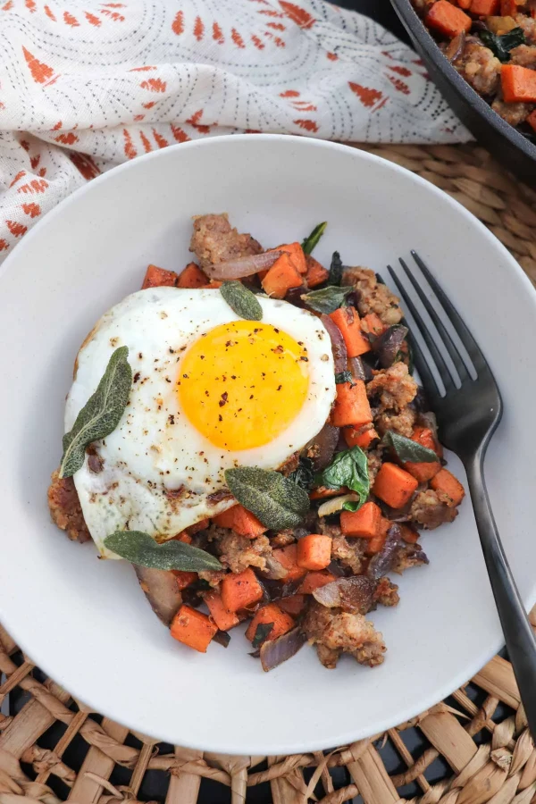 Sweet Potato Breakfast Hash with Sausage and Sage cover