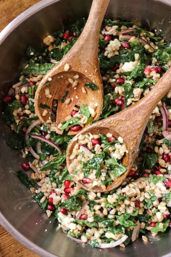 Easy Mediterranean Farro Salad with Mint Vinaigrette cover