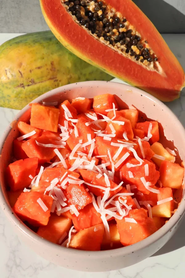 Fresh Papaya with Lime and Palm Sugar Syrup cover