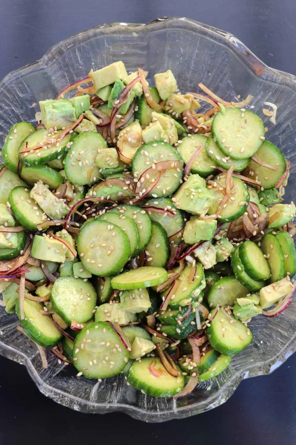 10 Minute Cucumber Avocado Salad cover