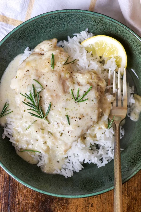 One Pan Rosemary Chicken in Shallot and Herb Cream Sauce cover
