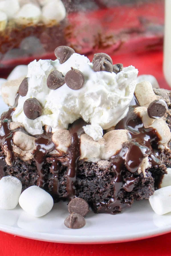 Hot Cocoa Chocolate Cake Dump Cake cover