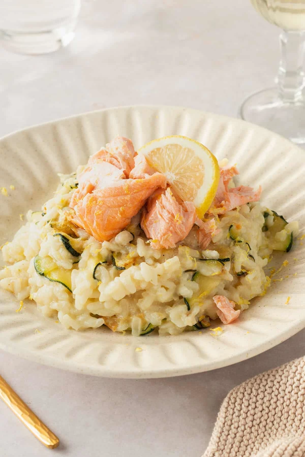 Creamy Lemon Risotto with Salmon cover