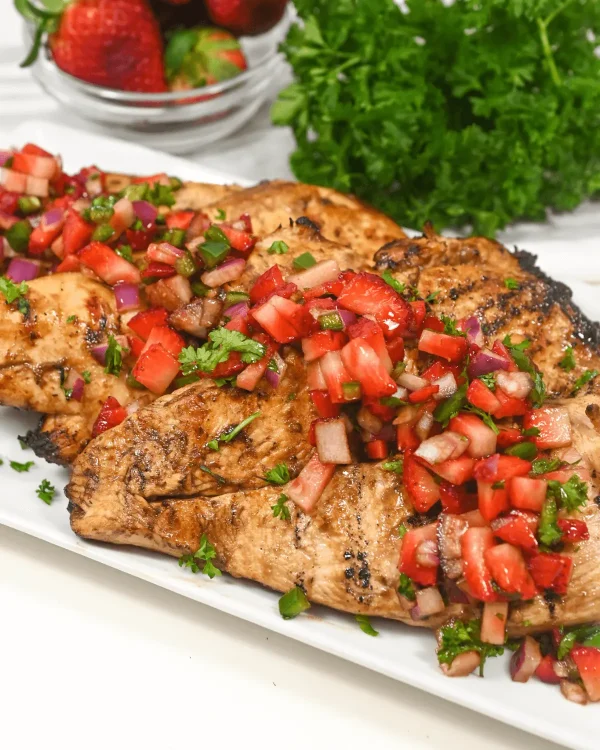 Grilled Balsamic Chicken with Strawberry Salsa cover