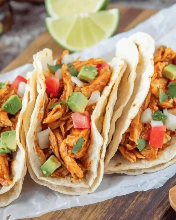 Slow Cooker Mexican Shredded Chicken Tacos cover