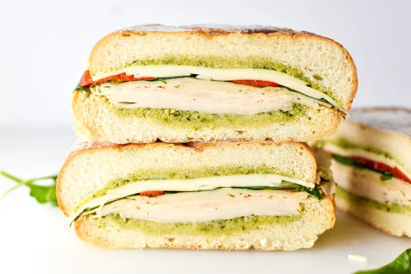 Pesto Chicken Overnight Pressed Sandwiches cover