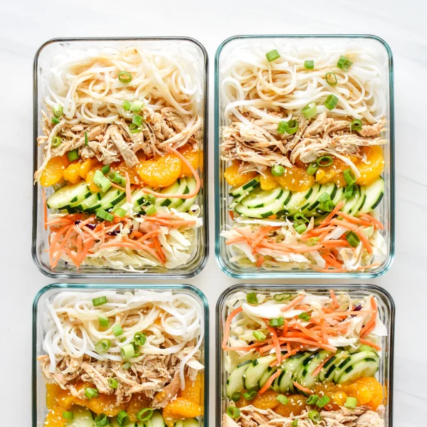 Sesame Chicken Cold Rice Noodle Salad Lunches cover