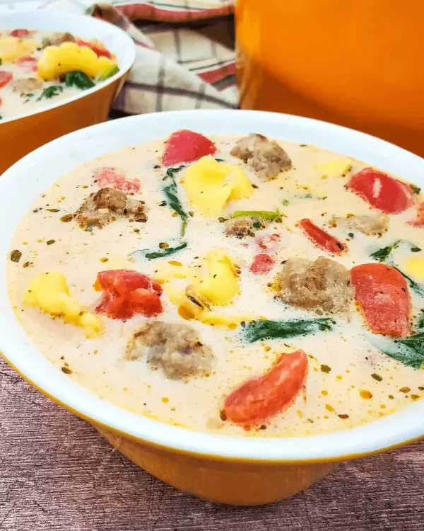 Sausage Spinach and Tortellini Soup cover