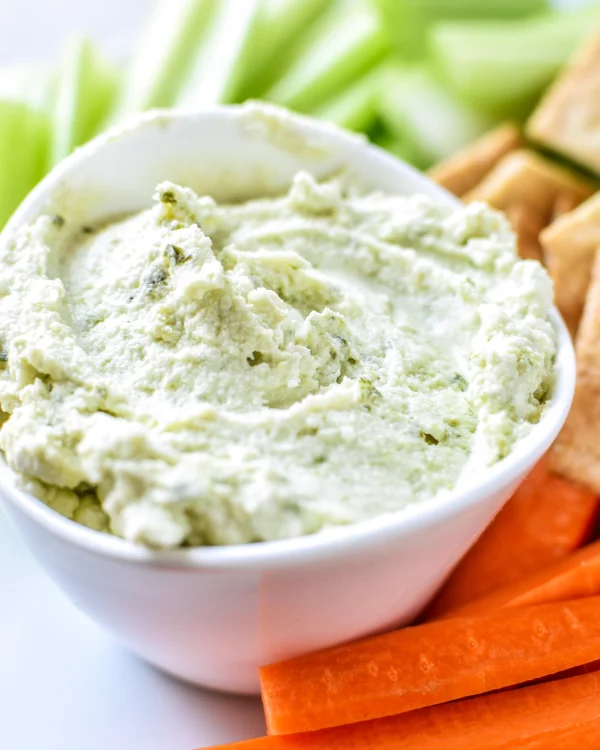 3-Ingredient Pesto Goat Cheese Dip cover