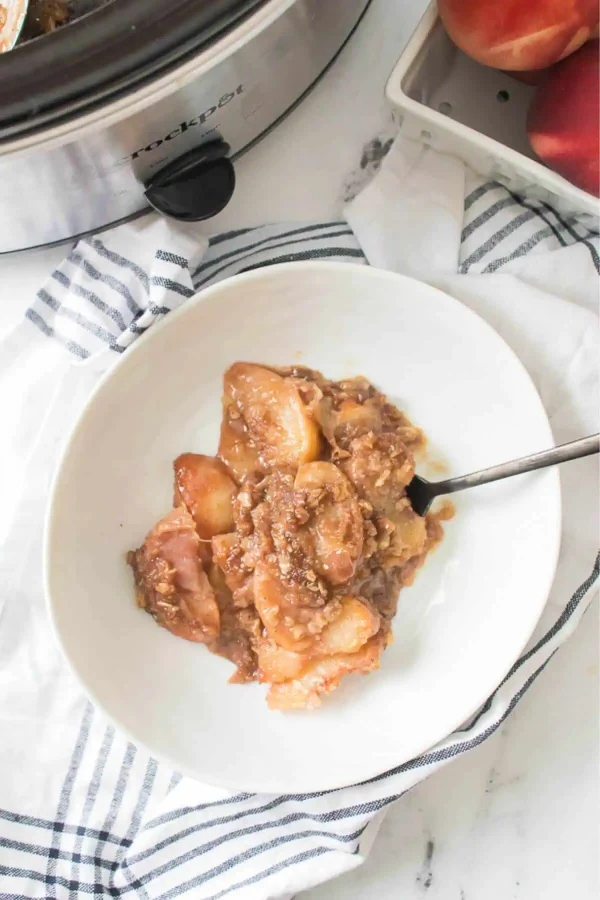 Crock Pot Peach Cobbler cover