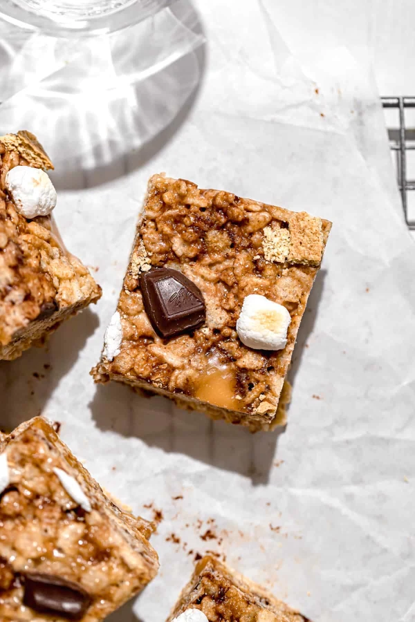 Caramel S'mores Rice Krispie Treats cover
