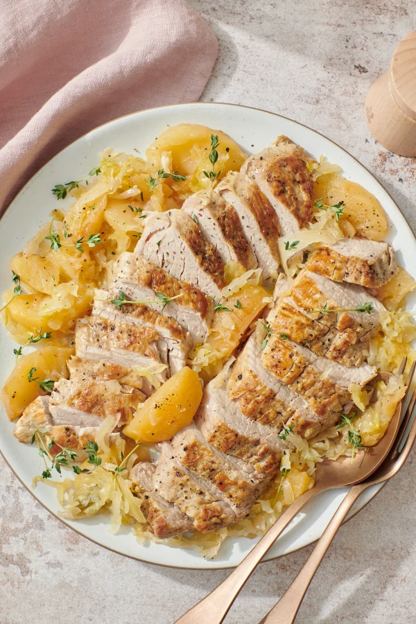 Slow Cooker Pork Tenderloin with Apples and Sauerkraut cover