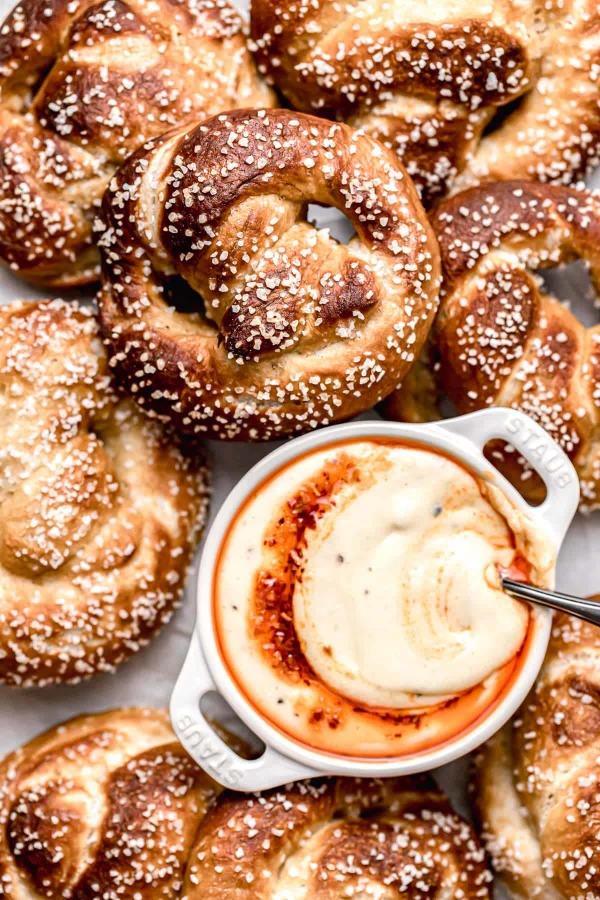 Salted Soft Pretzels with Cheese Dip cover