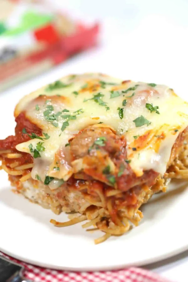 Spaghetti Casserole with Meatballs cover