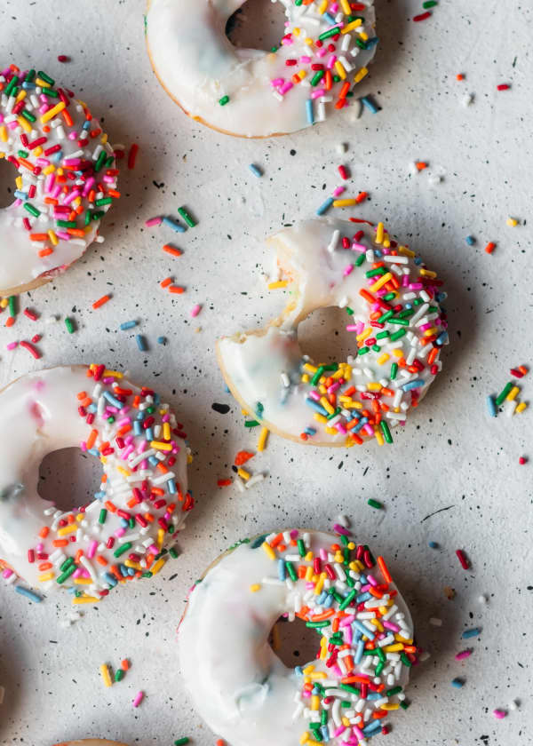 Birthday Cake Donuts With Vanilla Glaze cover