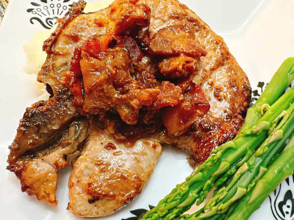 Pork Chops with Apples and Bacon cover