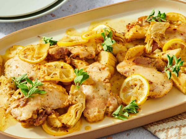 Sheet Pan Lemon Artichoke Chicken Thighs cover